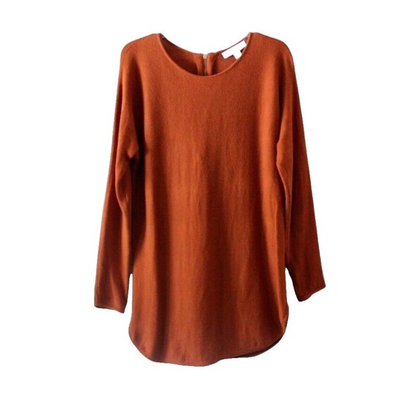 Michael Kors Woman's Med Sweater Sunset Orange Back Zipper - Picture 1 of 4